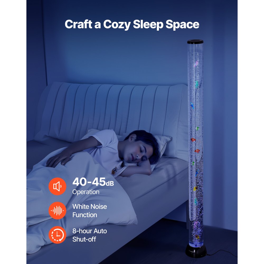 Bubble Tube Lamp 16 Color 1.5 m Sensory Aquarium Lamp for Relief Calming