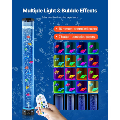 Bubble Tube Lamp 16 Color 100 cm Sensory Aquarium Lamp for Relief Calming