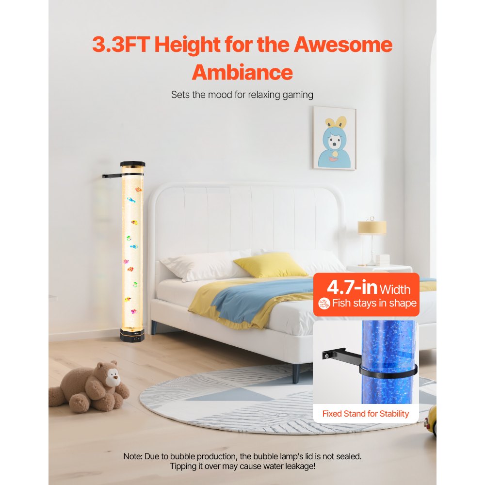 Bubble Tube Lamp 16 Color 100 cm Sensory Aquarium Lamp for Relief Calming