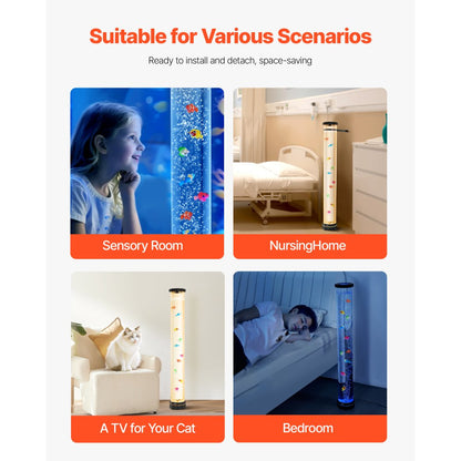 Bubble Tube Lamp 16 Color 100 cm Sensory Aquarium Lamp for Relief Calming