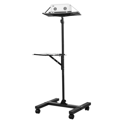 Projector Stand, 2 Shelves Laptop Floor Stand, Projector Stands Table with Adjustable Height 860 to 1360mm, I-Beam Frame Projectors Stands Tripod for Meetings, Outdoor Movies, Video Stand