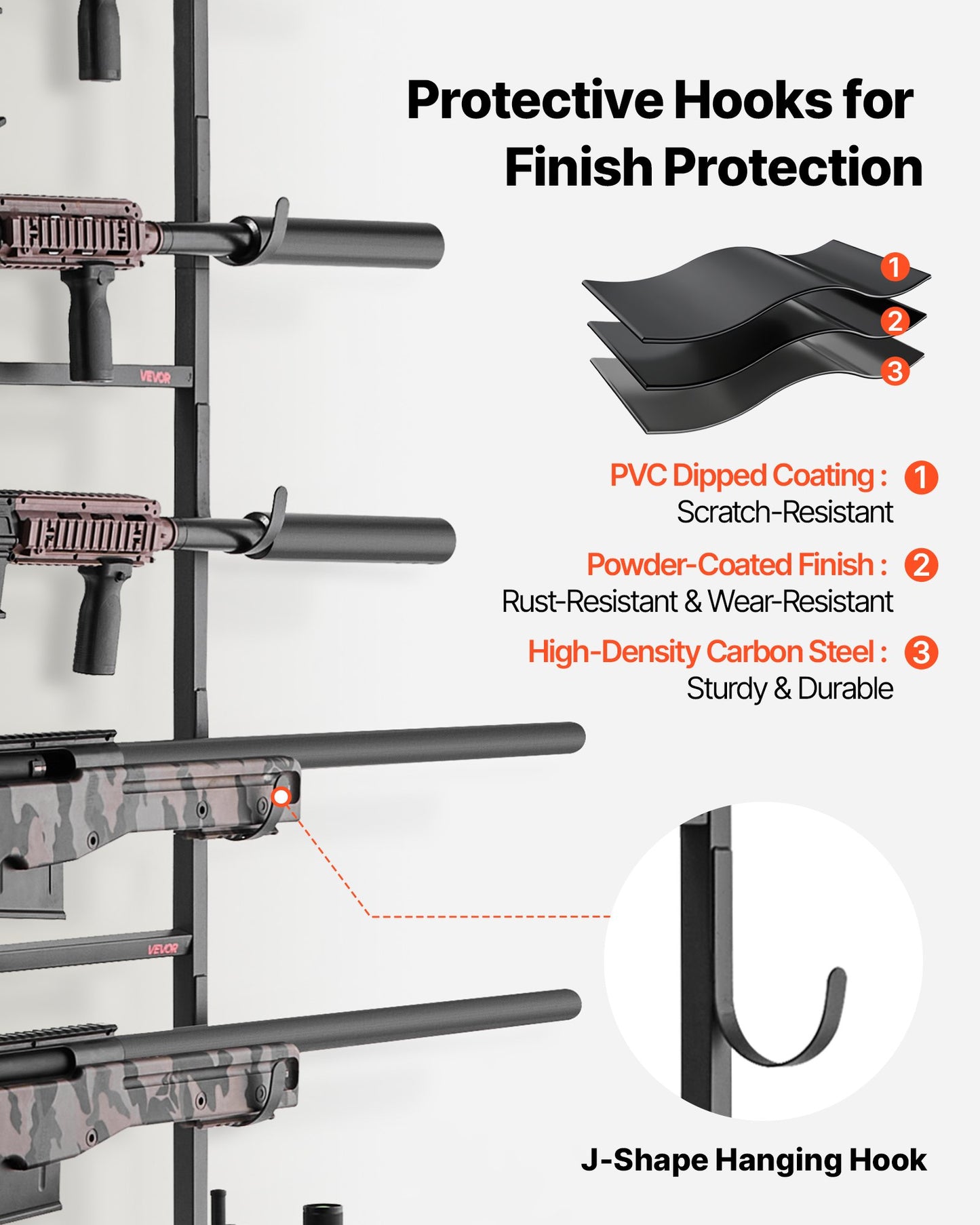 Gun Rack, Floor Standing, Indoor Rifle Shotgun Rack Stand with Storage Shelf, for Wall Mount Gun Display Stand, Holds up to 5 Rifles, Heavy Duty Steel, for Home Garage Hunting Long Guns Storage