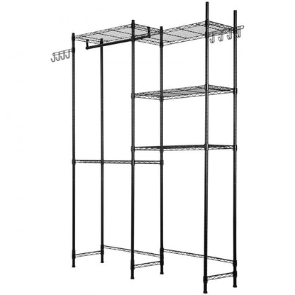 VEVOR Over Washer and Dryer Storage Shelf Two Row 5 Tiers Washer Rack Black
