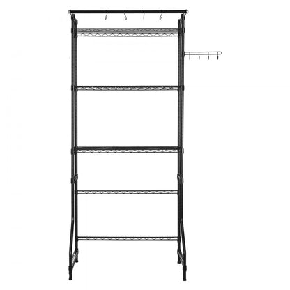 VEVOR Over Washer and Dryer Storage Shelf Single Row 3 Tiers Washer Rack Black