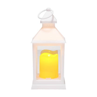 12 Pcs Decorative Candle Lantern, LED Electric Flameless Candle, Plastic LED Holder with Glass, Wall Hanging Indoor Porch Lanterns for Wedding Table Party Farmhouse Indoor Decor, White