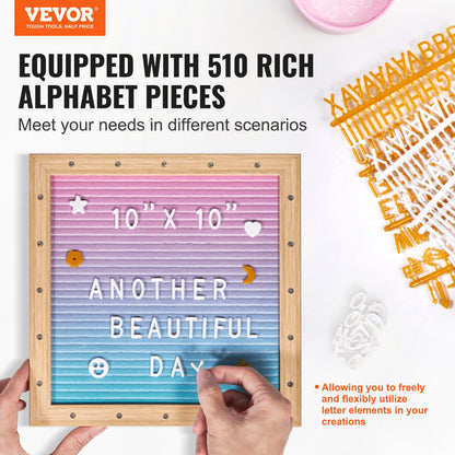 VEVOR Gradient Felt Letter Board, 253x253 mm Felt Message Board, Changeable Sign