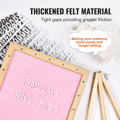 Pink Felt Message Board with LED Lights & 510 Letters - 0.25x0.25m