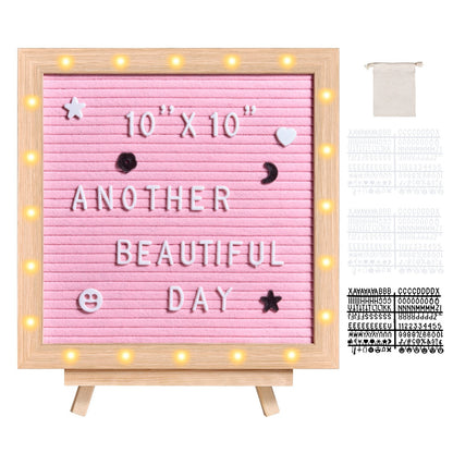 VEVOR Pink Felt Letter Board, 253x253 mm Felt Message Board, Changeable Sign Boards