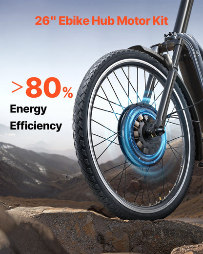 VEVOR 1000W Electric Bike Conversion Kit 48V 26" Front Wheel E-Bike Hub Motor