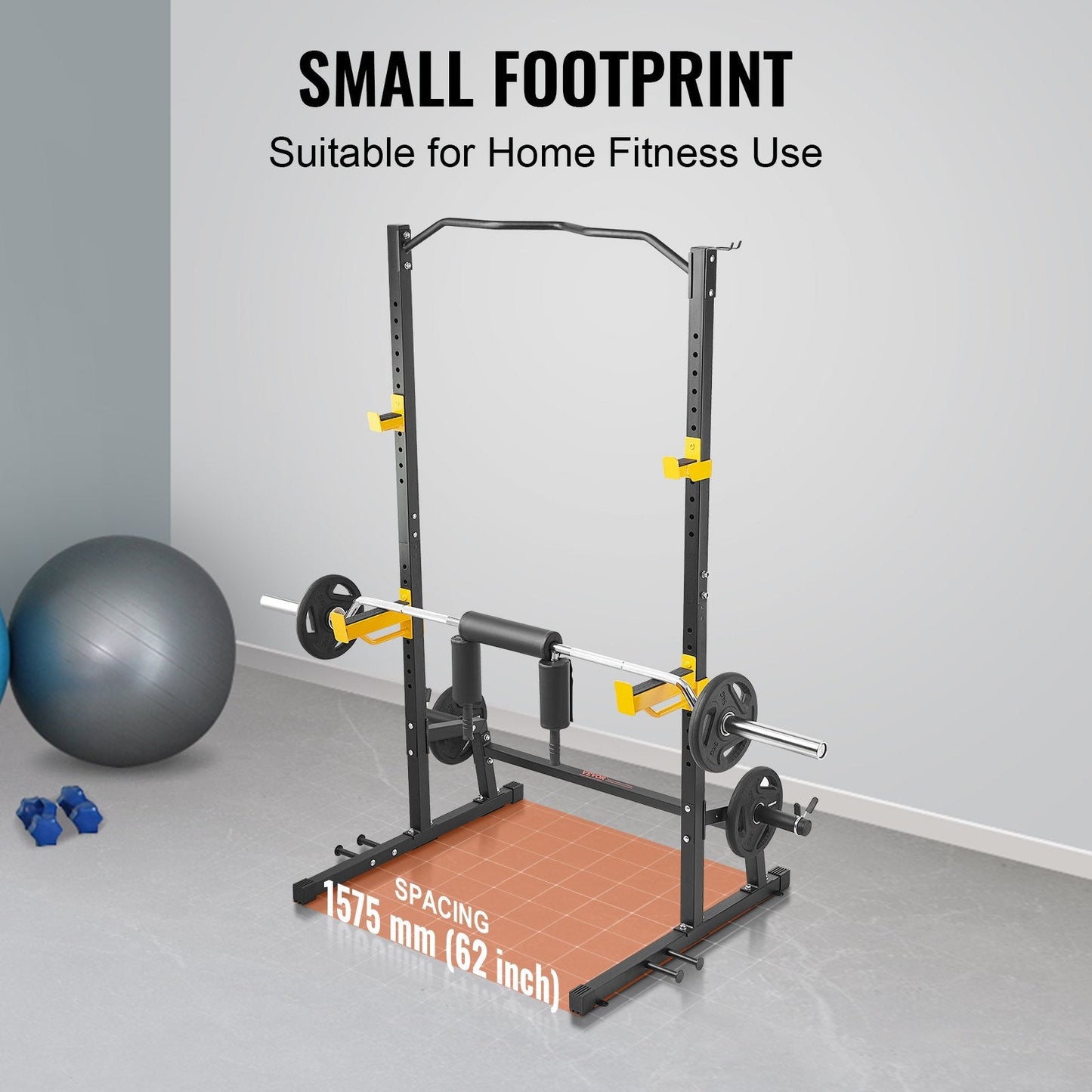 Adjustable Heavy Duty Power Rack with Pull-up Bar for Home Gym, 362 kg Capacity