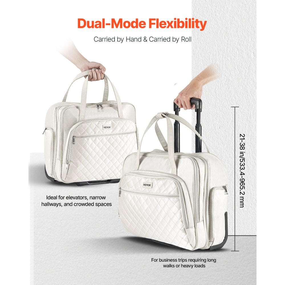 VEVOR Rolling Laptop Bag 39.62 cm Wheeled Computer Bag for Travel Women Men
