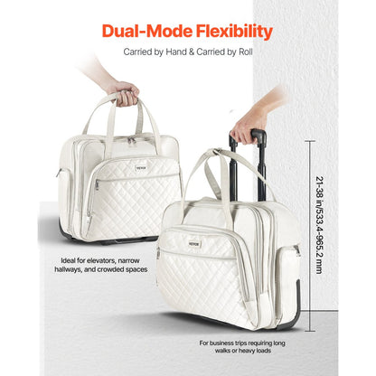 VEVOR Rolling Laptop Bag 39.62 cm Wheeled Computer Bag for Travel Women Men