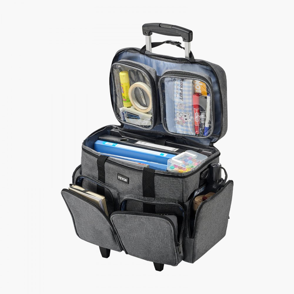 VEVOR Rolling Laptop Bag 39.62 cm Wheeled Computer Bag for Women & Men Gray