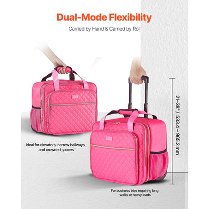 VEVOR Rolling Laptop Bag 43.94 cm Wheeled Computer Bag for Travel Women Men