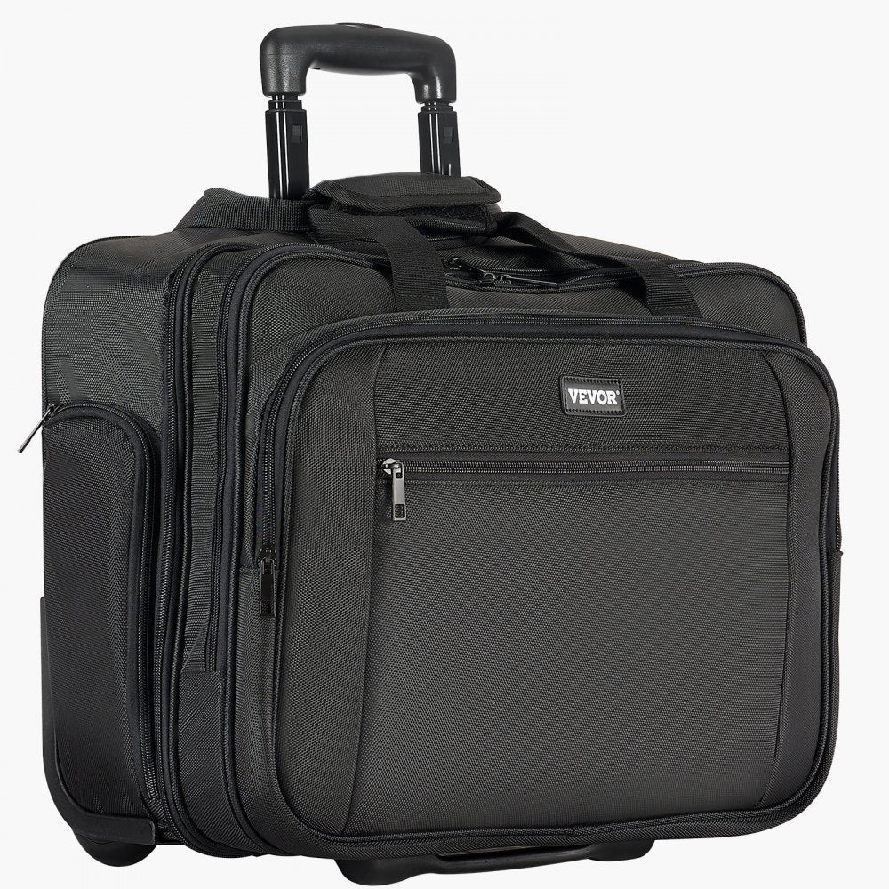 VEVOR Rolling Laptop Bag 43.94 cm Wheeled Computer Bag for Women & Men Black