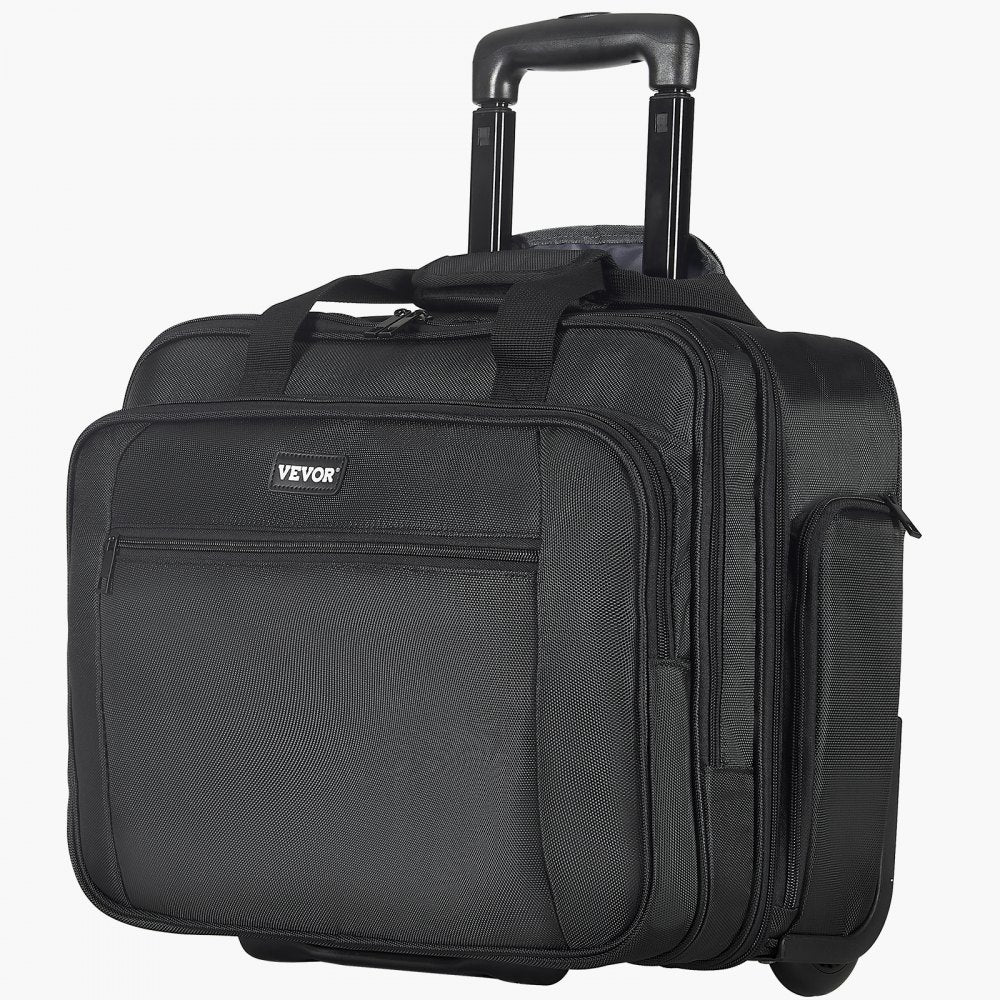 VEVOR Rolling Laptop Bag 43.94 cm Wheeled Computer Bag for Women & Men Black