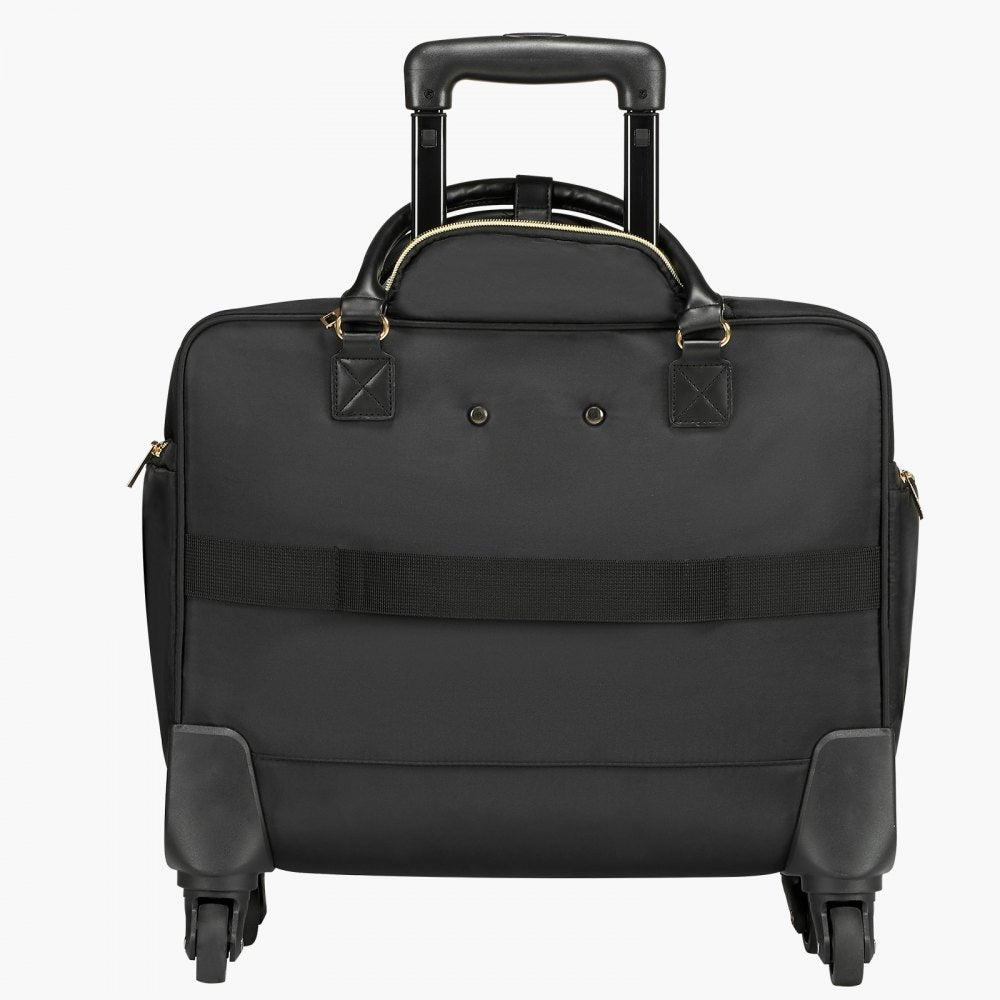 VEVOR Rolling Laptop Bag 43.94 cm Wheeled Computer Bag for Women Men Black Gold