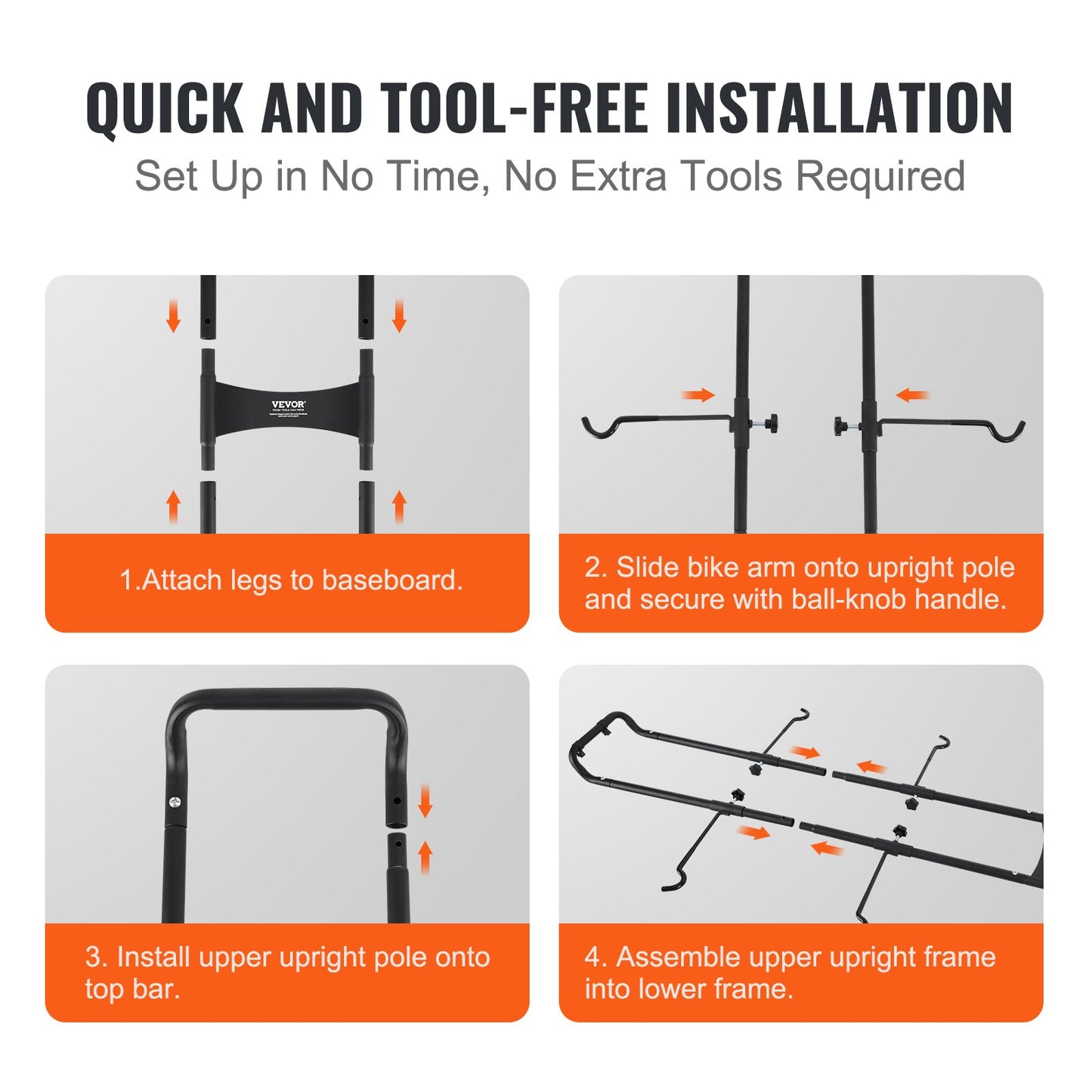 VEVOR 2 Bike Storage Rack, Free Standing Gravity Wall Vertical Bike Rack, Fully
