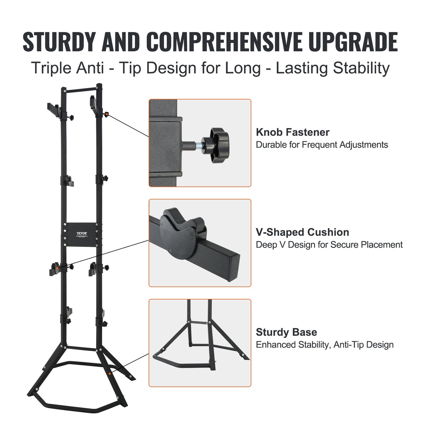 VEVOR 4 Bike Storage Rack, Free Standing Gravity Wall Vertical Bike Rack, Fully