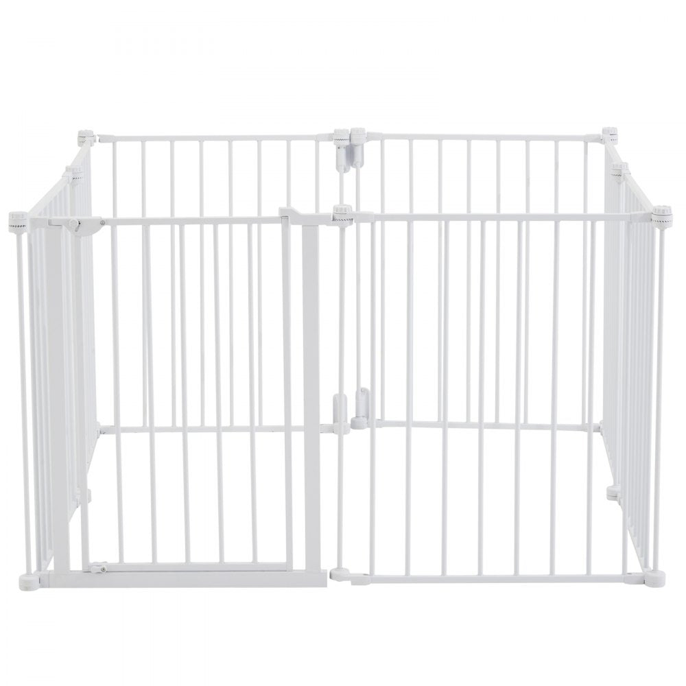 Baby Gate 192 Inch Extra Wide 28 Inch High 8-Panel Foldable Dog Gate White
