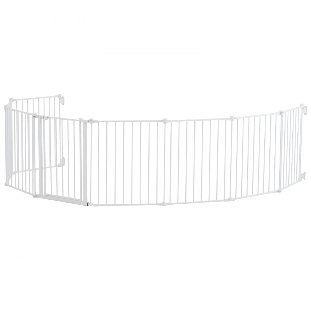 Baby Gate 192 Inch Extra Wide 28 Inch High 8-Panel Foldable Dog Gate White