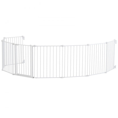 Baby Gate 192 Inch Extra Wide 28 Inch High 8-Panel Foldable Dog Gate White