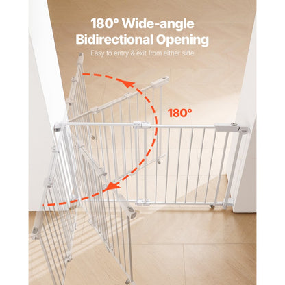 VEVOR Baby Gate 29.5-43 Inches Adjustable Width 28 Inches High Dog Gate White