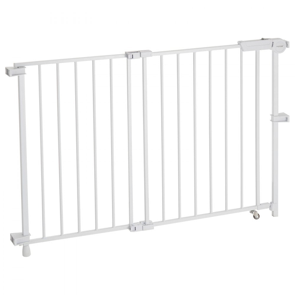VEVOR Baby Gate 29.5-43 Inches Adjustable Width 28 Inches High Dog Gate White