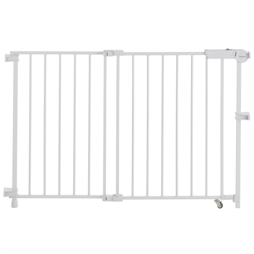 VEVOR Baby Gate 29.5-43 Inches Adjustable Width 28 Inches High Dog Gate White