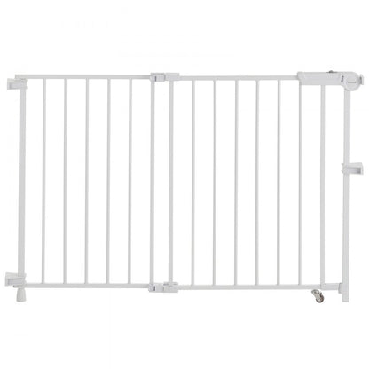 VEVOR Baby Gate 29.5-43 Inches Adjustable Width 28 Inches High Dog Gate White