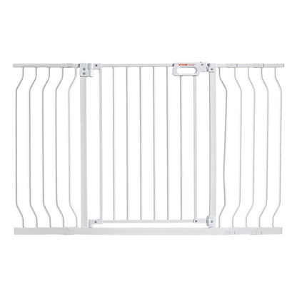 Baby Gate, 749-1346 mm Extra Wide, 762 mm High, Dog Gate for Stairs Doorways and House, Easy Step Walk Thru Auto Close Child Gate Pet Security Gate with Pressure Mount and Wall Mount Kit, White