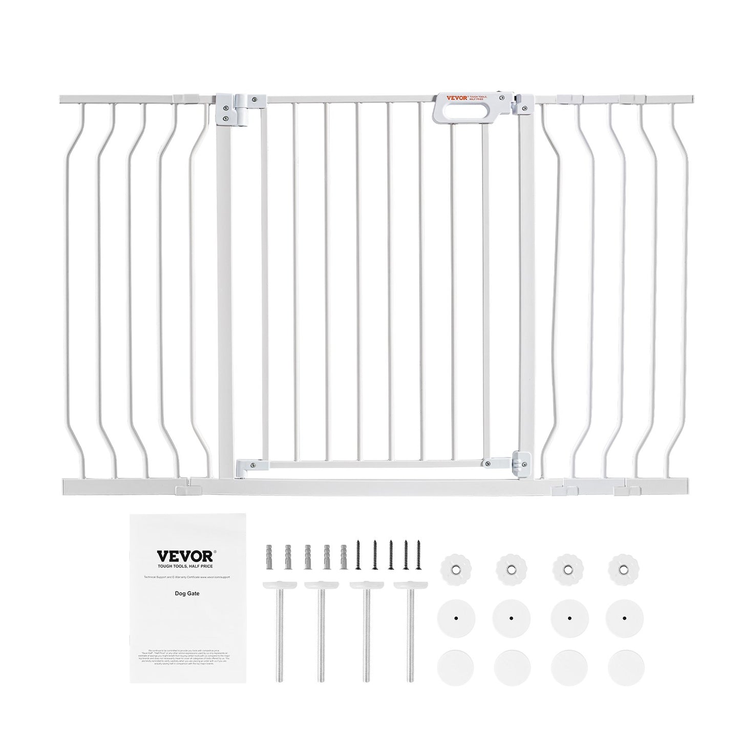 Baby Gate, 749-1346 mm Extra Wide, 762 mm High, Dog Gate for Stairs Doorways and House, Easy Step Walk Thru Auto Close Child Gate Pet Security Gate with Pressure Mount and Wall Mount Kit, White