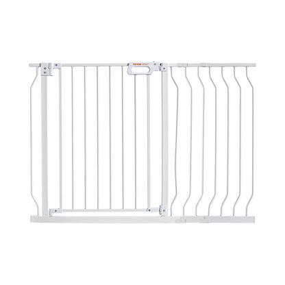 Baby Gate, 749-1229 mm Extra Wide, 762 mm High, Dog Gate for Stairs Doorways and House, Easy Step Walk Thru Auto Close Child Gate Pet Security Gate with Pressure Mount and Wall Mount Kit, White