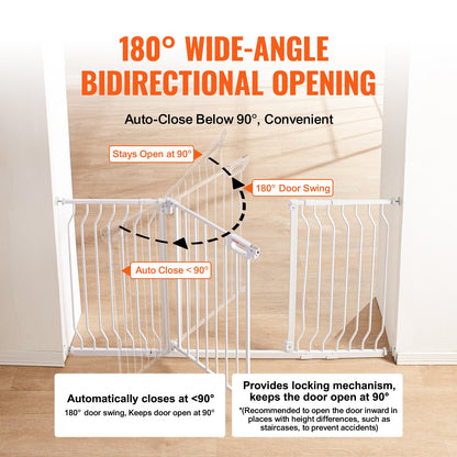 VEVOR Baby Gate, 749-1468 mm Extra Wide, 762 mm High, Dog Gate for Stairs Doorways