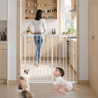 Baby Gate 26-40 Inches Adjustable Width 36 Inches High Dog Gate White