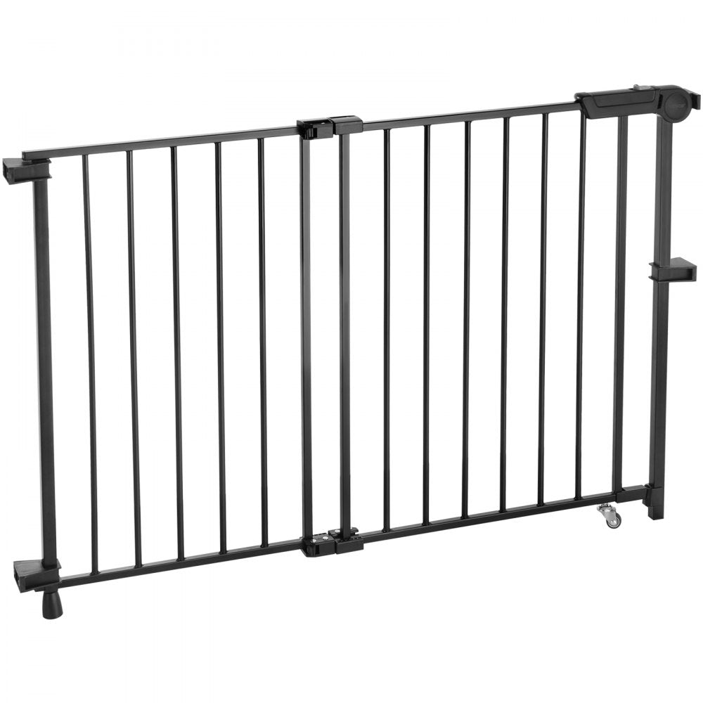 VEVOR Baby Gate 29.5-43 Inches Adjustable Width 28 Inches High Dog Gate Black