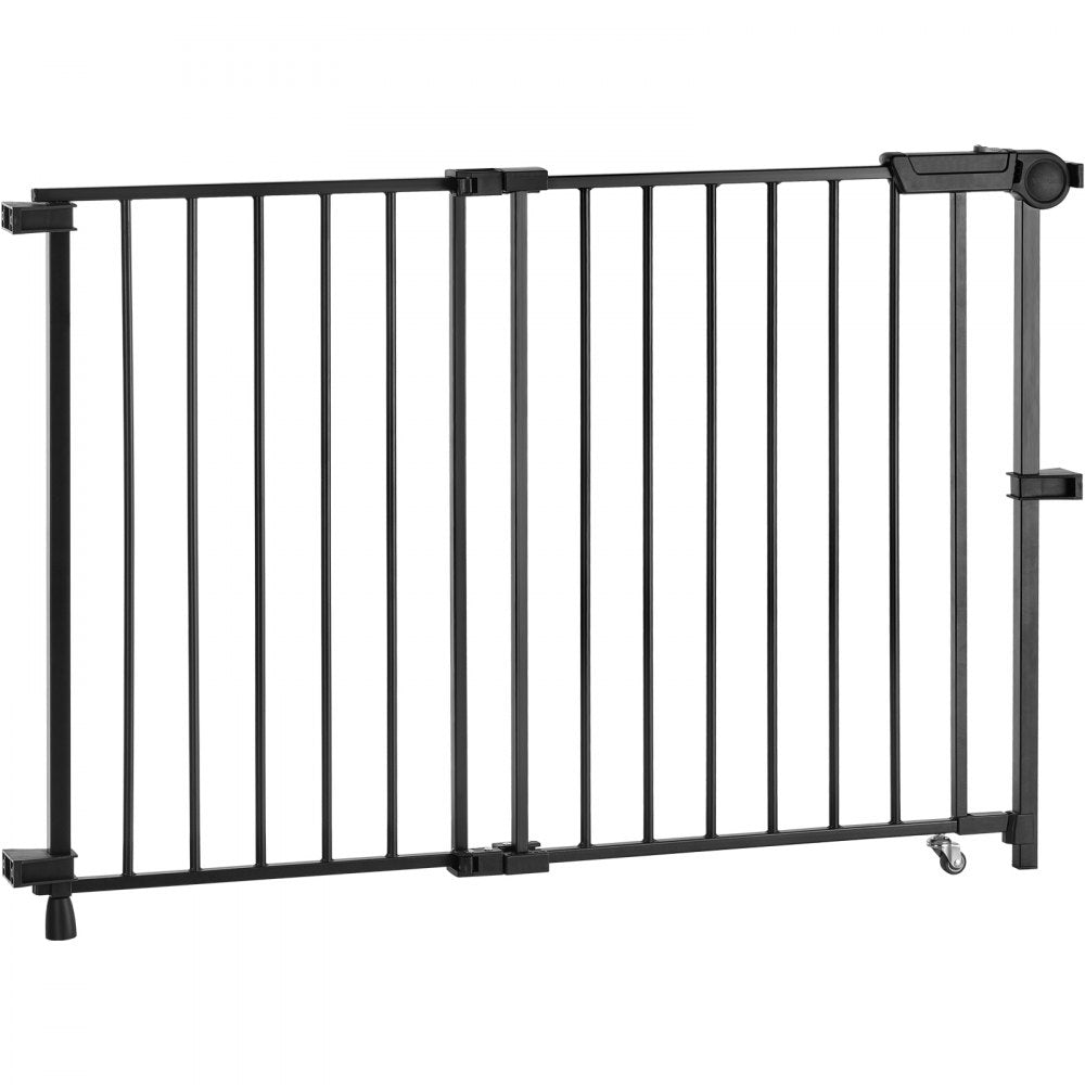 VEVOR Baby Gate 29.5-43 Inches Adjustable Width 28 Inches High Dog Gate Black