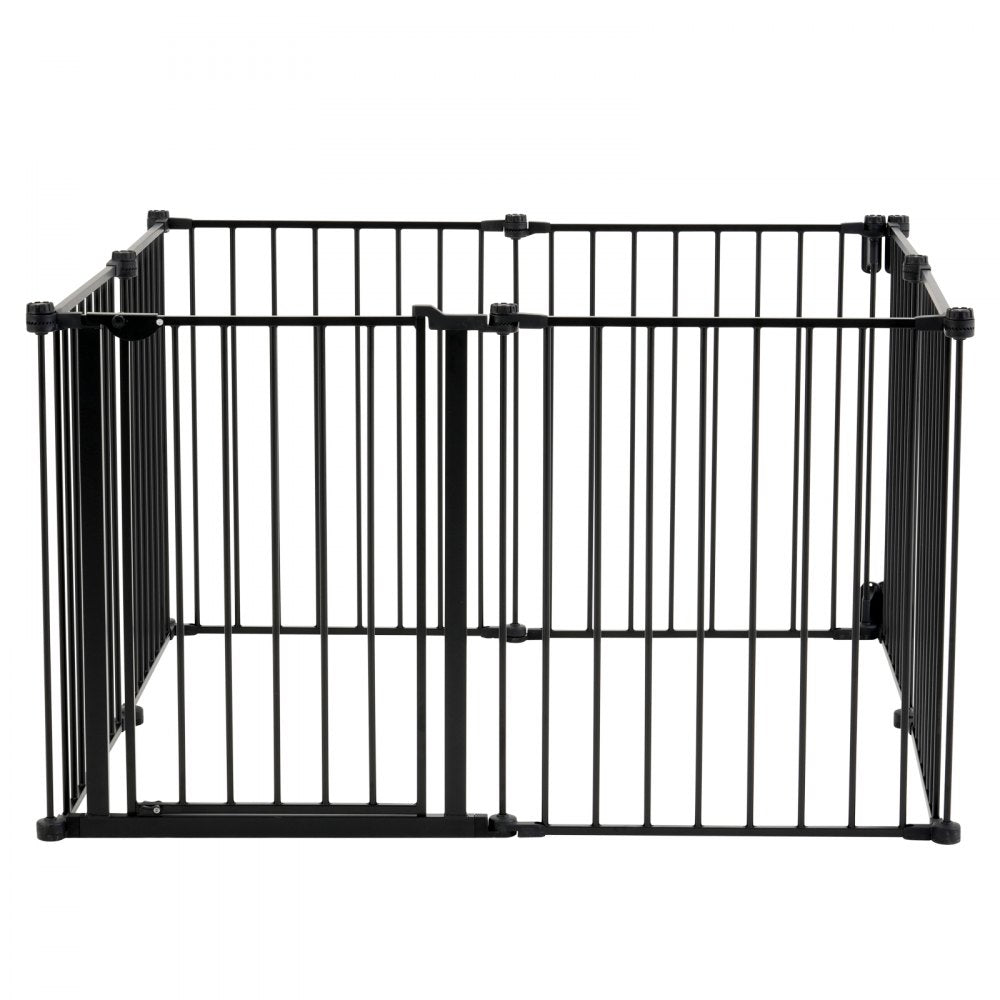 Baby Gate 192 Inch Extra Wide 28 Inch High 8-Panel Foldable Dog Gate Black