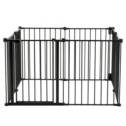 Baby Gate 192 Inch Extra Wide 28 Inch High 8-Panel Foldable Dog Gate Black