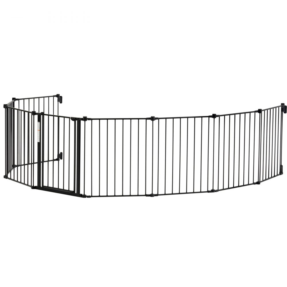 Baby Gate 192 Inch Extra Wide 28 Inch High 8-Panel Foldable Dog Gate Black
