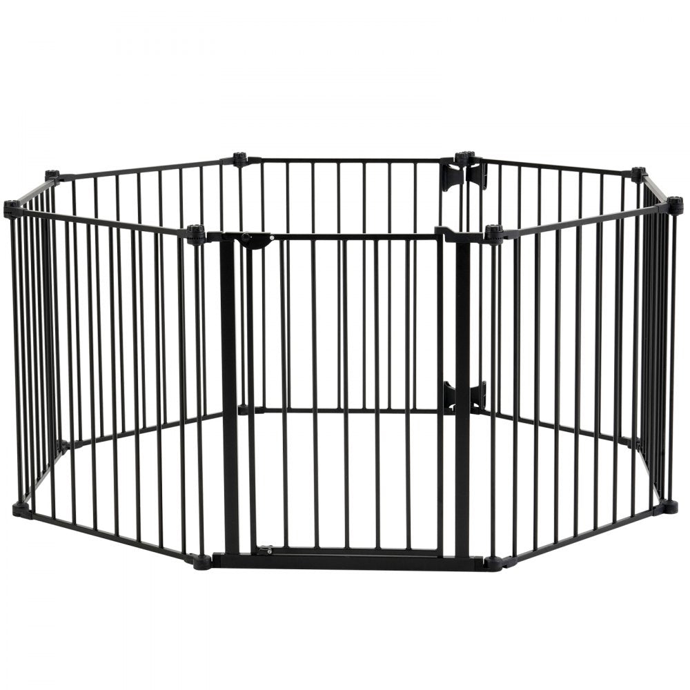 Baby Gate 192 Inch Extra Wide 28 Inch High 8-Panel Foldable Dog Gate Black