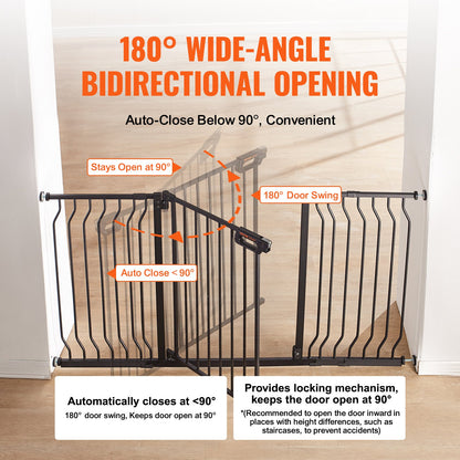 VEVOR Baby Gate, 749-1468 mm Extra Wide, 762 mm High, Dog Gate for Stairs Doorways