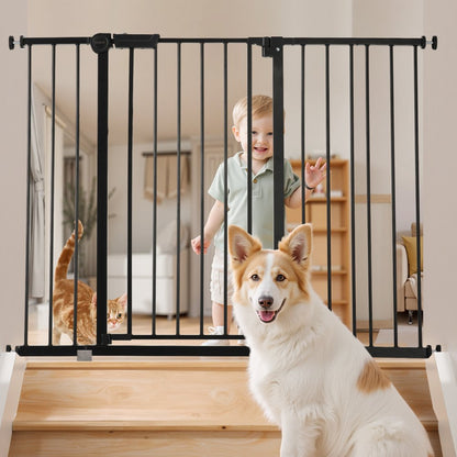 VEVOR Baby Gate 26-48 Inches Adjustable Width 36 Inches High Dog Gate Black