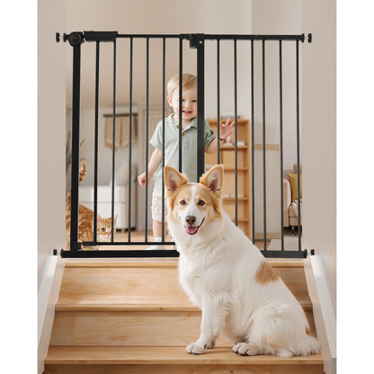 Baby Gate 26-40 Inches Adjustable Width 36 Inches High Dog Gate Black