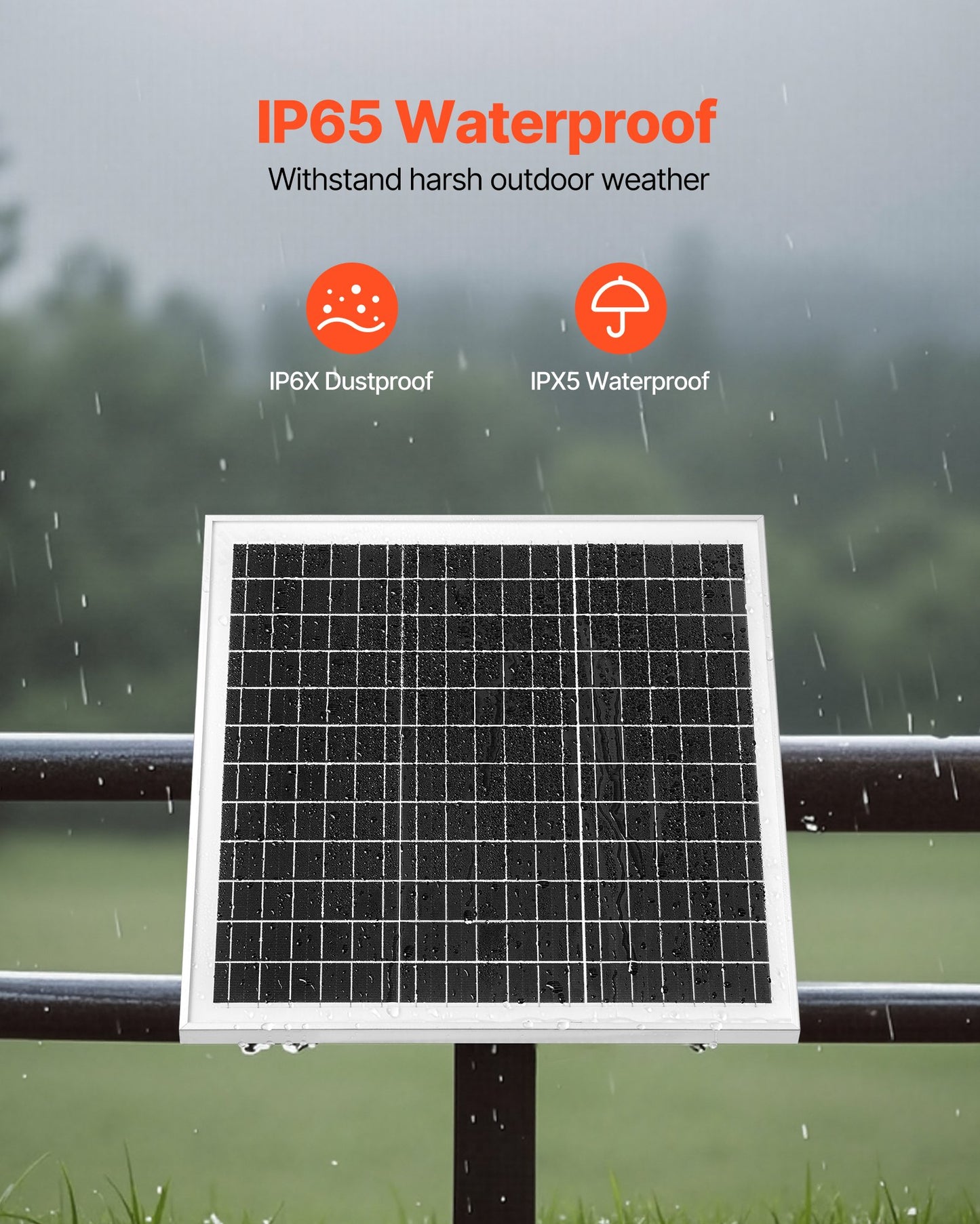 20W 12V Solar Panel Battery Charger, Solar Battery Trickle Charger Maintainer with Built-in Controller & Pole Mount Bracket, IP65 Waterproof for Gate Fence Farm Lawn (Fits 1.57" - 2.68" Poles)