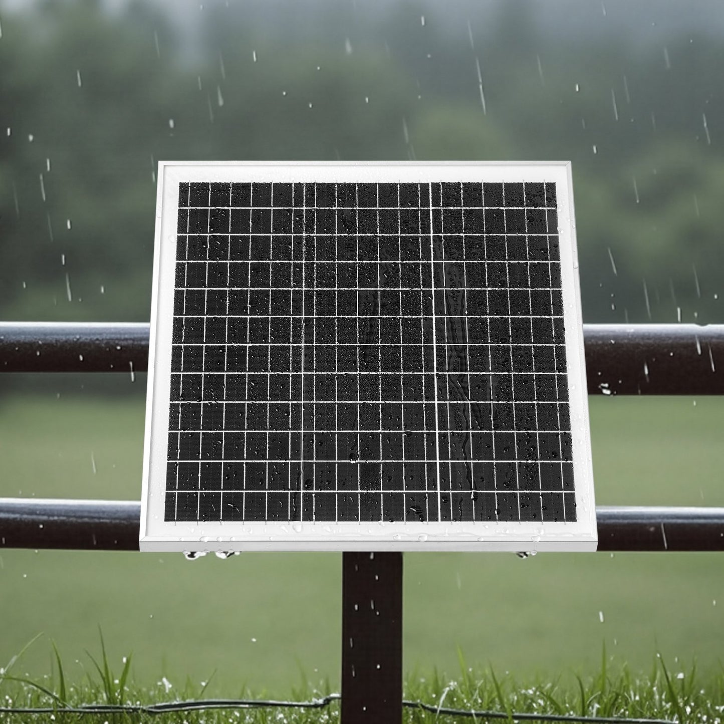 20W 12V Solar Panel Battery Charger, Solar Battery Trickle Charger Maintainer with Built-in Controller & Pole Mount Bracket, IP65 Waterproof for Gate Fence Farm Lawn (Fits 1.57" - 2.68" Poles)