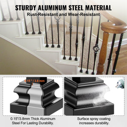 VEVOR 50 PCS Aluminum Alloy Baluster Flat Shoes Wrought Spindles for Staircase