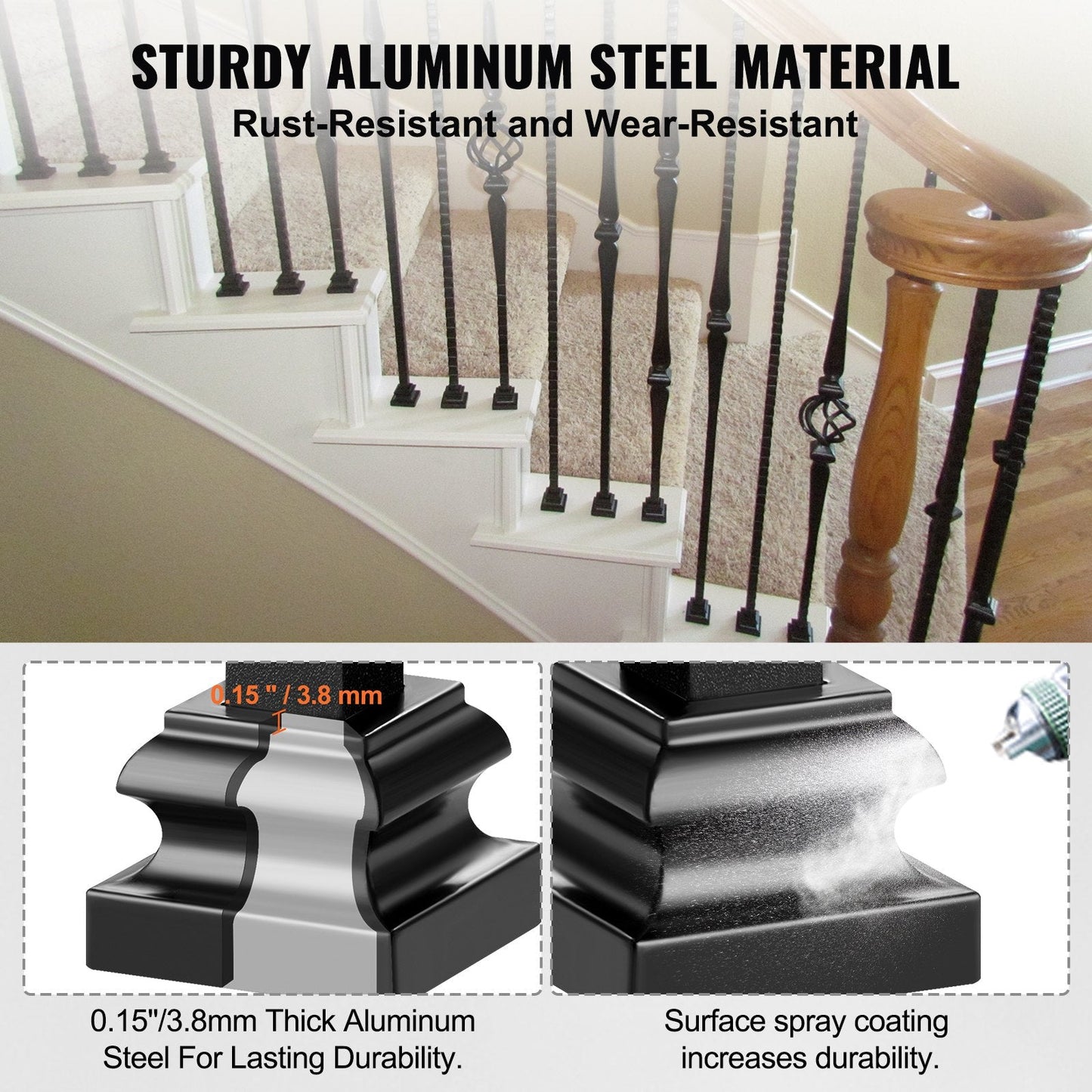 50 Aluminum Alloy Baluster Shoes for Stairs - Durable & Easy to Install