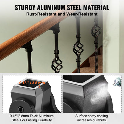 VEVOR 50 PCS Aluminum Alloy Baluster Shoes Slant Wrought Spindles for Staircase