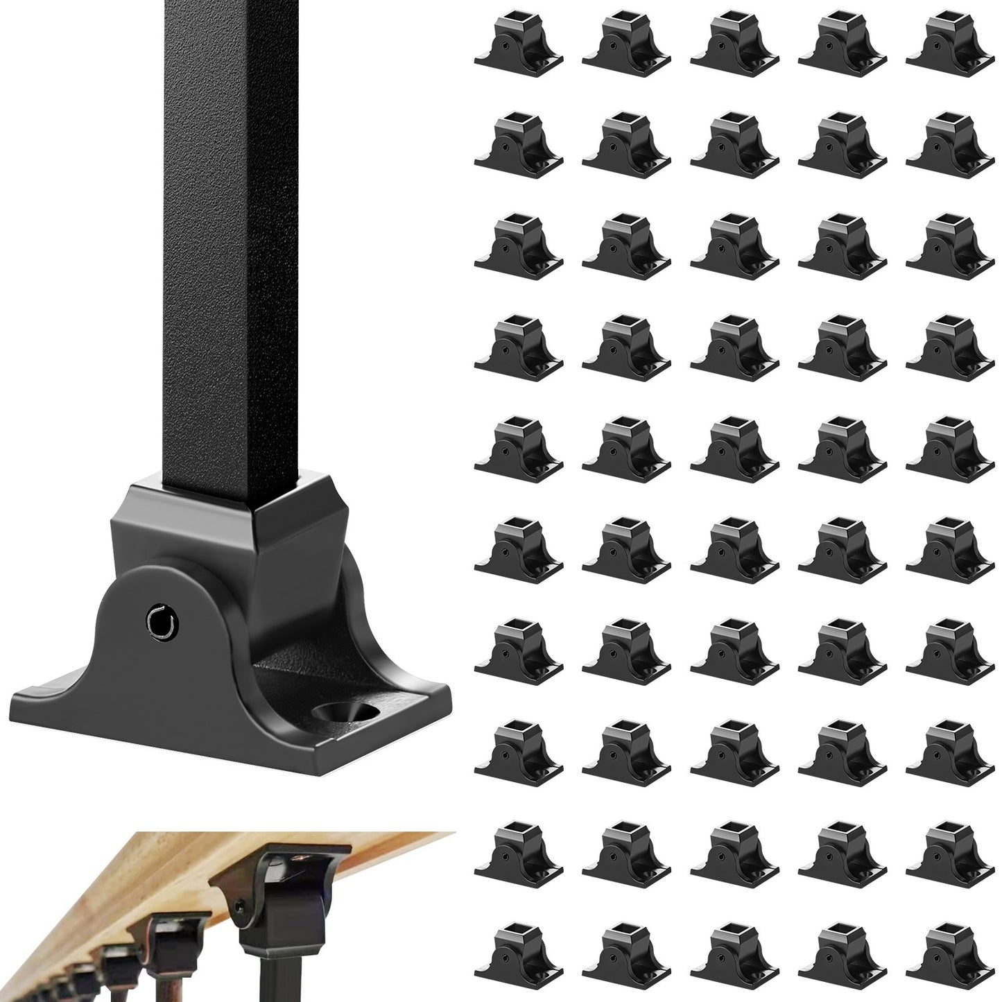 VEVOR 50 PCS Aluminum Alloy Baluster Shoes Slant Wrought Spindles for Staircase